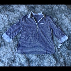 NWT Womens Striped 3/4 sleeve polo shirt, XL